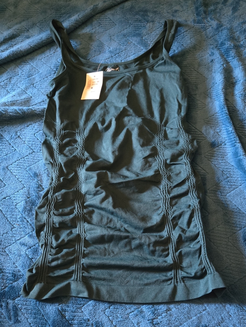 Kismet Black Shirred Tank Top